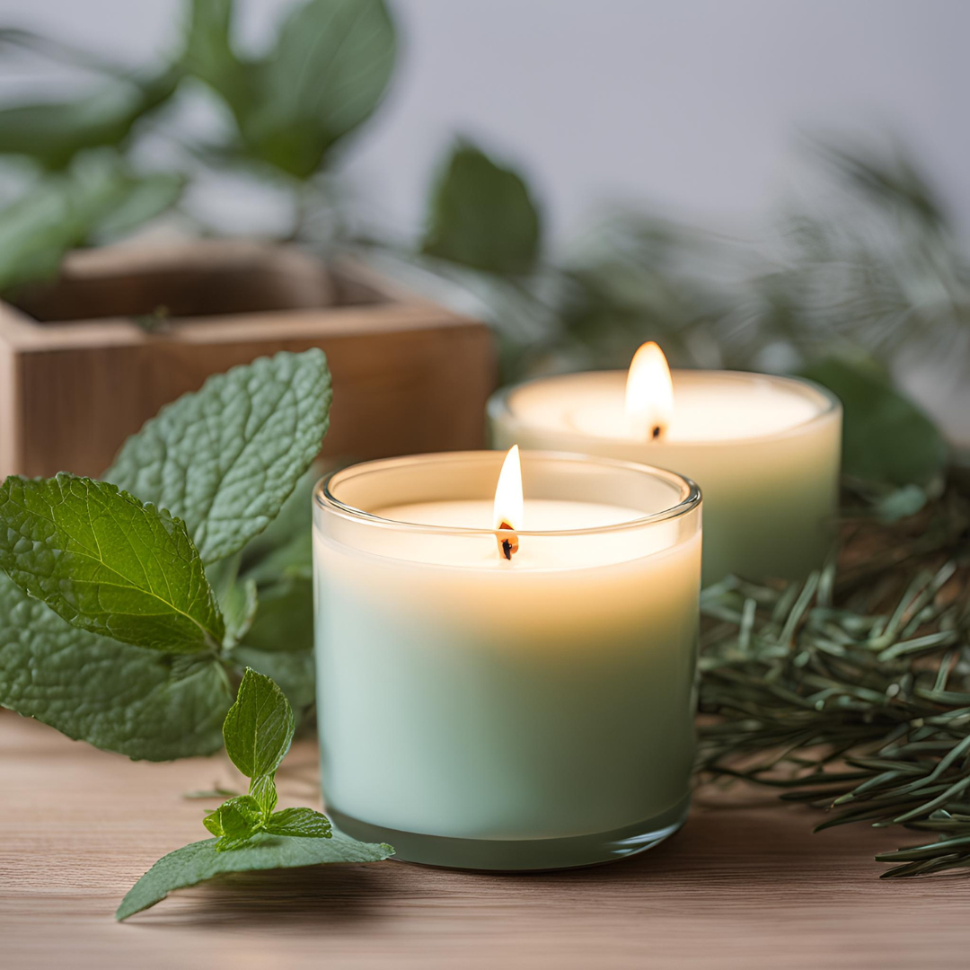 Natural Scented Candle pine needle and mint leaves flavor (100ml)